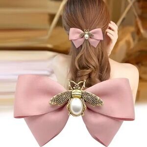 Pink Bow  Bee Hair Clip Hair pin